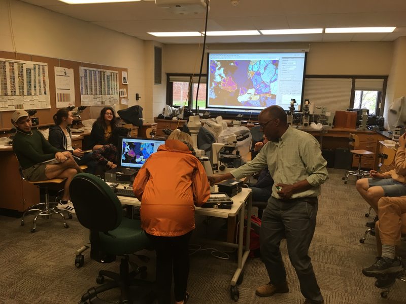 A close up look at Professor Haileab's rock slides.