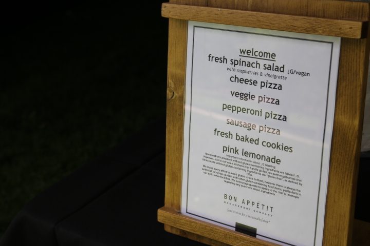 The menu for the event