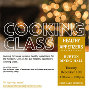 Cooking Class – Tuesday, December 10, 2019