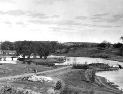 Historic photograph of Carleton's Lyman Lakes.