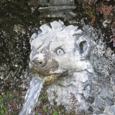 A lion-head fountain at the Villa d'Este, Tivoli
