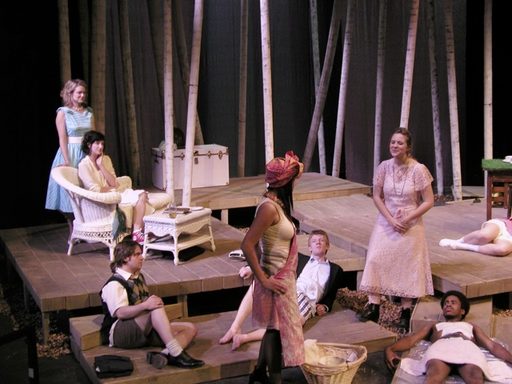 Actors on stage during the production of "Summertime"