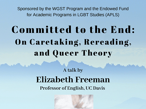 poster for a talk by Elizabeth Freeman, 9/20/2019